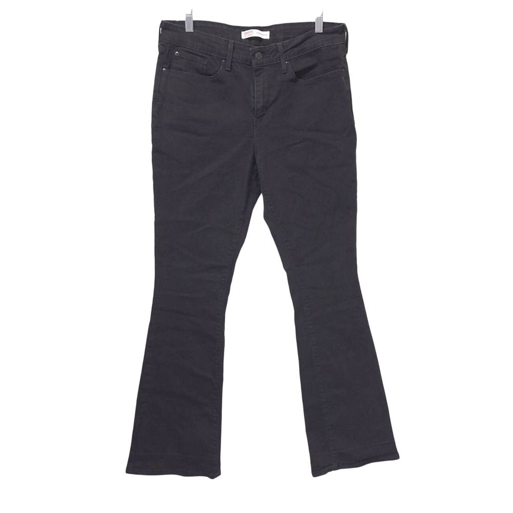 Signature Levi's Mid Rise Bootcut Jeans Womens 12M 31x32‎ Black Flare